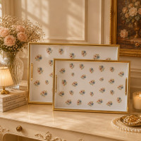 Elegant Floral Tray Set – 2 Pcs