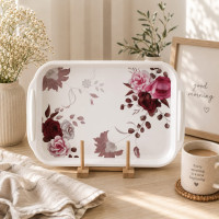Floral Melamine Serving Tray 38x26 cm