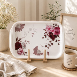 Floral Melamine Serving Tray 38x26 cm