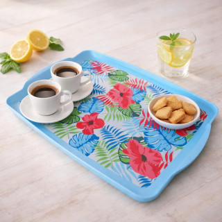 Tantitoni MELAMINE SANTORINI RECTANGULAR NON-SLIP TRAY 41CM