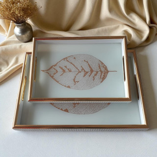Luxury White and Gold Tray Set (2pcs) – Perfect for Home Styling & Serving