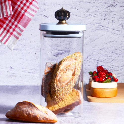 Kosova Vacuum Glass Jar with Lid 10x10x20cm