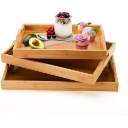 3pcs Wooden Serving Trays