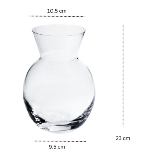 Crystal Premium Vase – Transparent Decorative Glass Vase (18×15 cm)