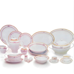 124-Piece New Bone China Dinnerware Set – Gold (Service for 12 People)