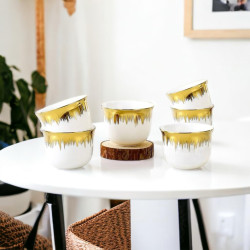 Arabic Coffee Sets 12pcs White and Gold color
