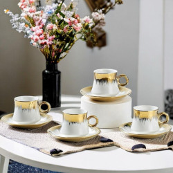 Porcelain White and gold Set , Coffee Cups 80 cc, 24 pcs