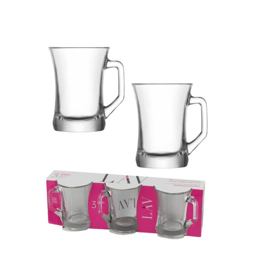 Zen Handled Mug Water Glass Nescafe 225 cc 3 Pcs