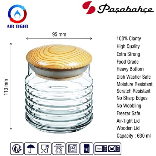Babylon Wooden Lid Jar 630 Cc