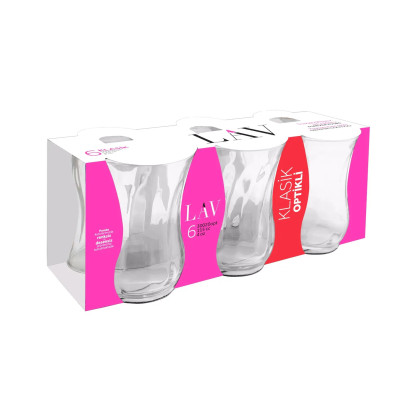 Lav Turkish Tea Glass Set Classic Tea Glass 6pc Set