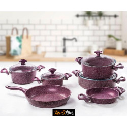 10piece Granitte Purple Granite Cookware Set