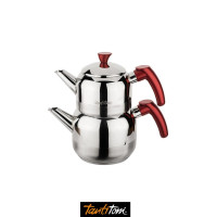 Red Athena Medium Stainless Steel Teapot Set