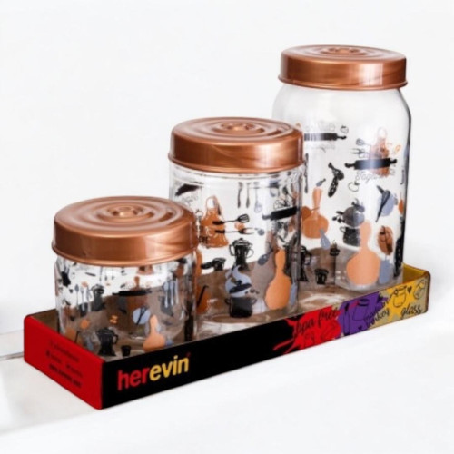 Patterned Jar Set of 3 (425-660-1000 ML)