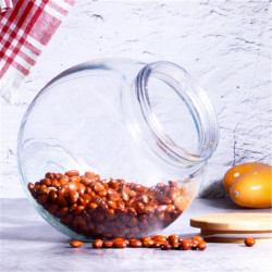 GLASS MANGO JAR WITH WOODEN LID