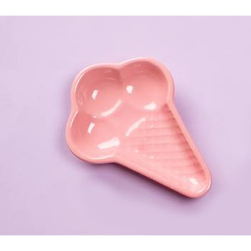Tantitoni Pink 1 pieces Ice Cream Shaped Ceramic Plate 18X13X3Cm EVA 1009P Tantitoni Pink 1 pieces Ice Cream Shaped Ceramic Plate 18X13X3Cm EVA 1009P