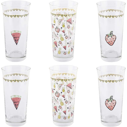 6 PIECE FRUITS SOFT DRINK GLASS SET 6 PIECE FRUITS SOFT DRINK GLASS SET