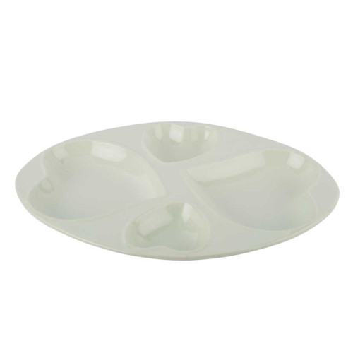 Tantitoni Mint Oval 4 Section Ceramic Snack Bowl 34X23X3.5Cm Tantitoni Mint Oval 4 Section Ceramic Snack Bowl 34X23X3.5Cm