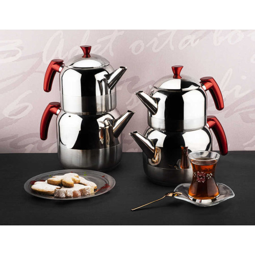 RED ATHENA MEDIUM STAINLESS STEEL TEAP SET 1100/1900ML RED ATHENA MEDIUM STAINLESS STEEL TEAP SET 1100/1900ML