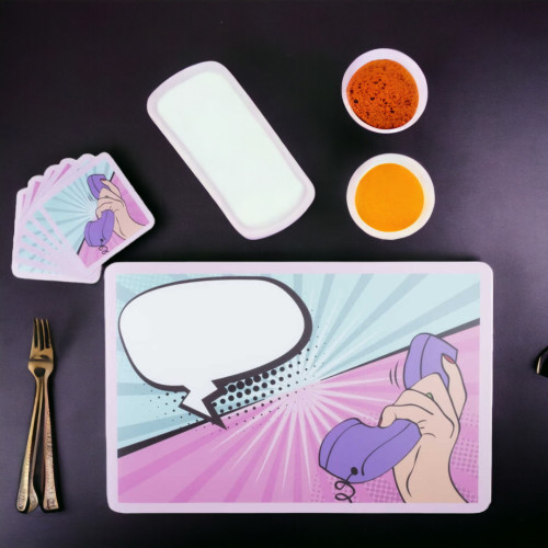 Tantitoni 12 Pcs Fill In The Blank Placemat Set MATE J1700FB