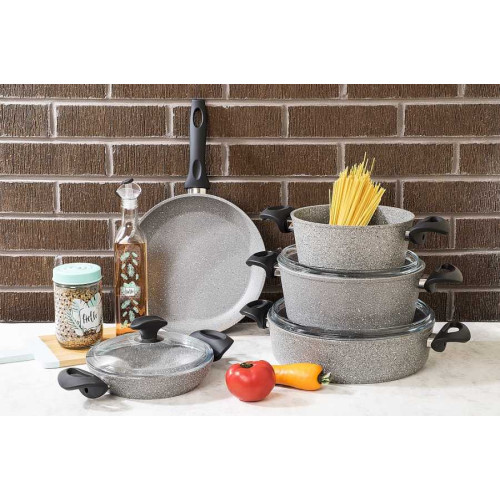 Tantitoni 8 Piece Gray Granite Set Liber G2428SET8G