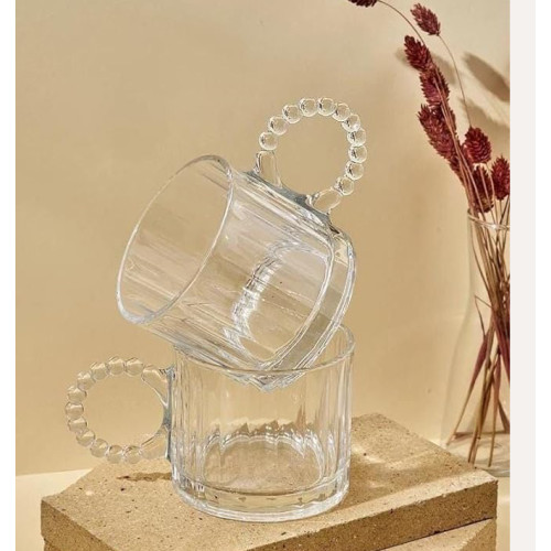 Set 3 pcs,Large Glass Coffee Mug Soup Pot, Large Tempered Glass Tea, Cup with Handle, Cup for Coffee, Tea, Milk, Hot & Cold Drinks Perfect for Home and Restaurant - Clear,300 ml Set 3 pcs,Large Glass Coffee Mug Soup Pot, Large Tempered Glass Tea, Cup with Handle, Cup for Coffee, Tea, Milk, Hot & Cold Drinks Perfect for Home and Restaurant - Clear,300 ml