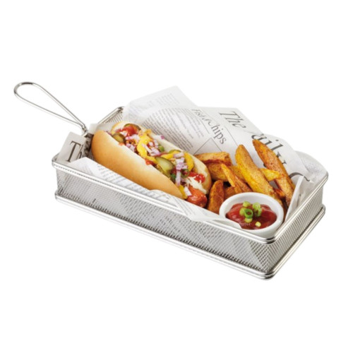 Stainless Steel Snack & Fries Basket – 35.5 x 13 cm