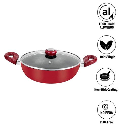 five stars tefal Nonstick 32cm Covered Chicken Fryer, Red Speckle