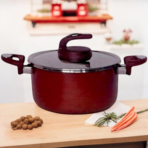 five stars Safecook with Nonstick Stockpot 26cm - Red