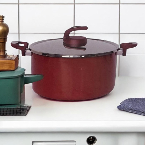 five stars Safecook with Nonstick Stockpot 30cm - Red